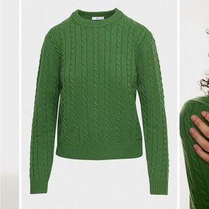 Aritzia TNA CASHWOOL PERCY SWEATER102817, Colour: DARK EMERALD GREEN, Size: S